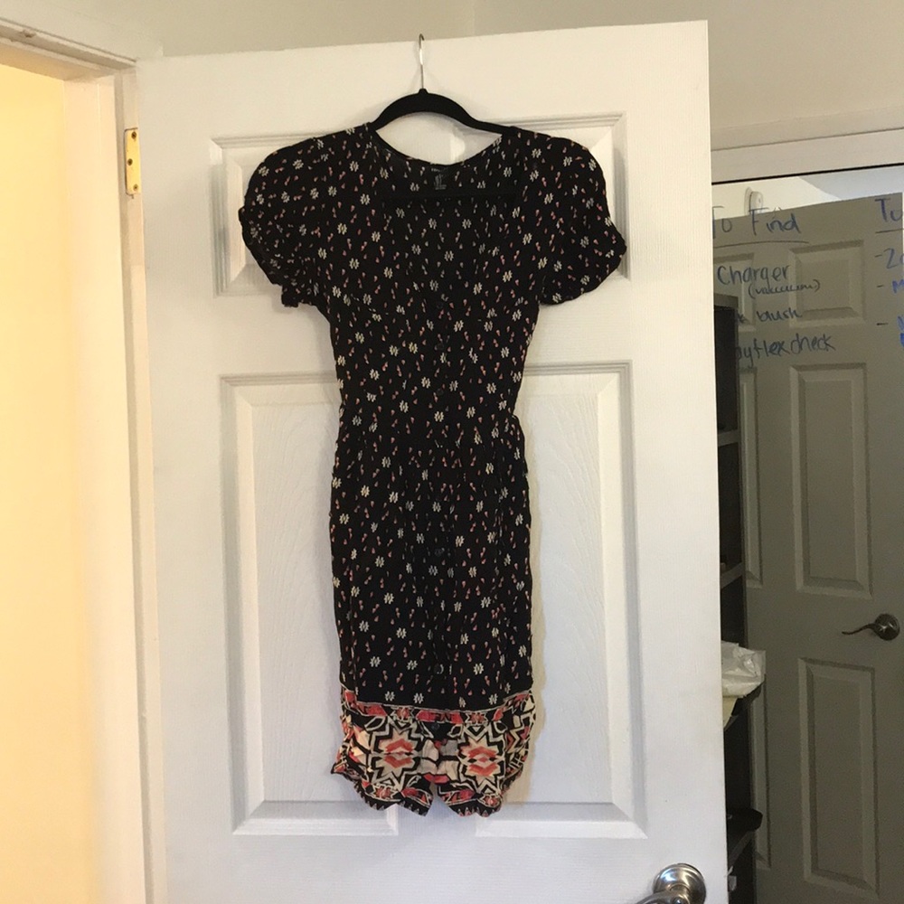 Forever 21 printed belted dress